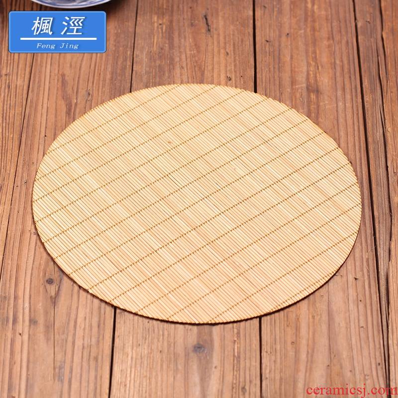 2020 oval round tea table mat bamboo mat bamboo dry tea cup mat pot new curtain tea