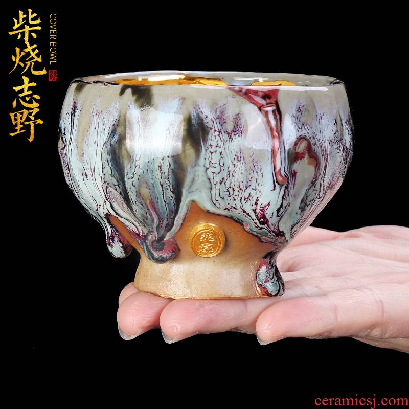 Artisan fairy archaize volunteers wild wood gold household checking ceramic cups kung fu tea master cup single CPU