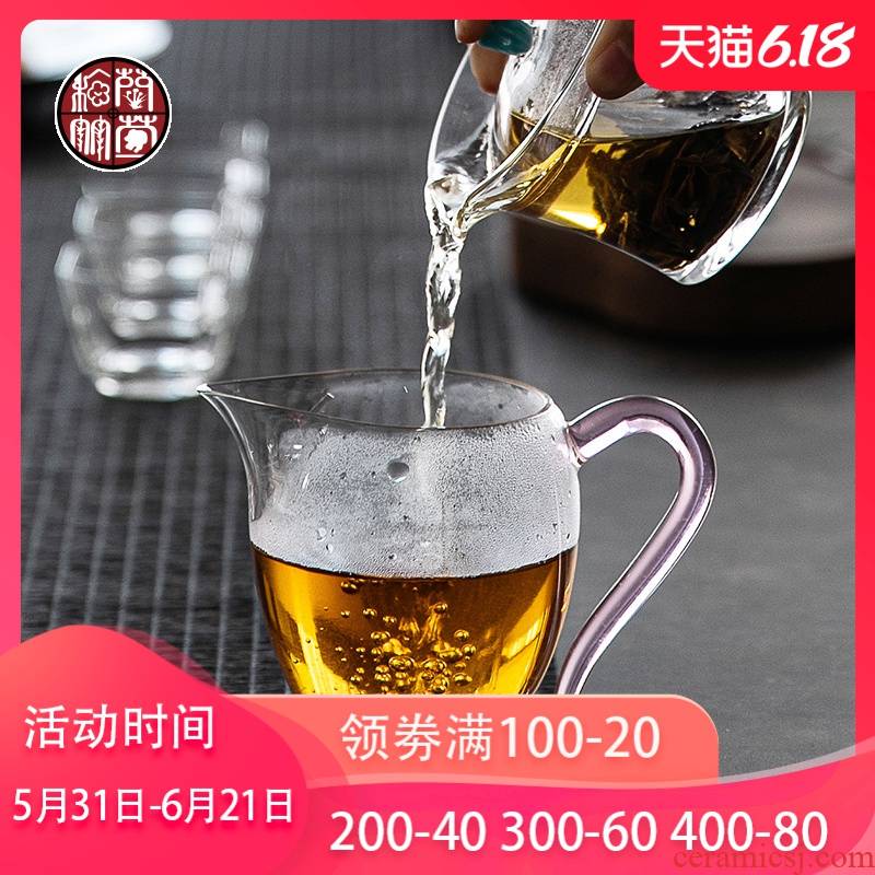 Reasonable high borosilicate glass cup tea device with large capacity transparent heat - proof points put chick tea sea contracted tea accessories