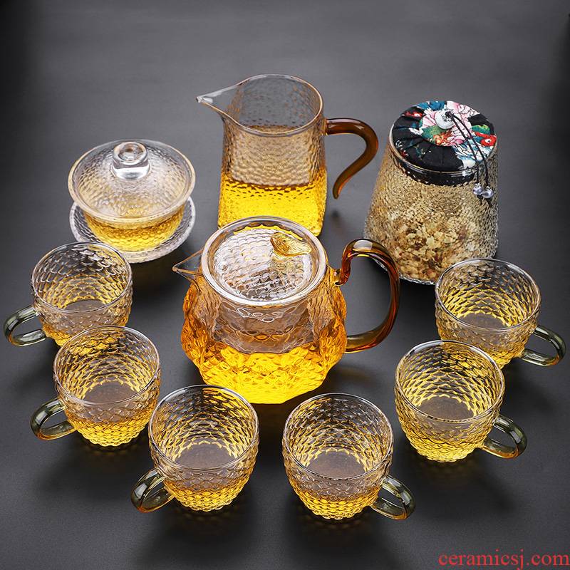 Kung fu high temperature resistant glass tea set suit I and contracted household office Japanese mercifully tea tea teapot