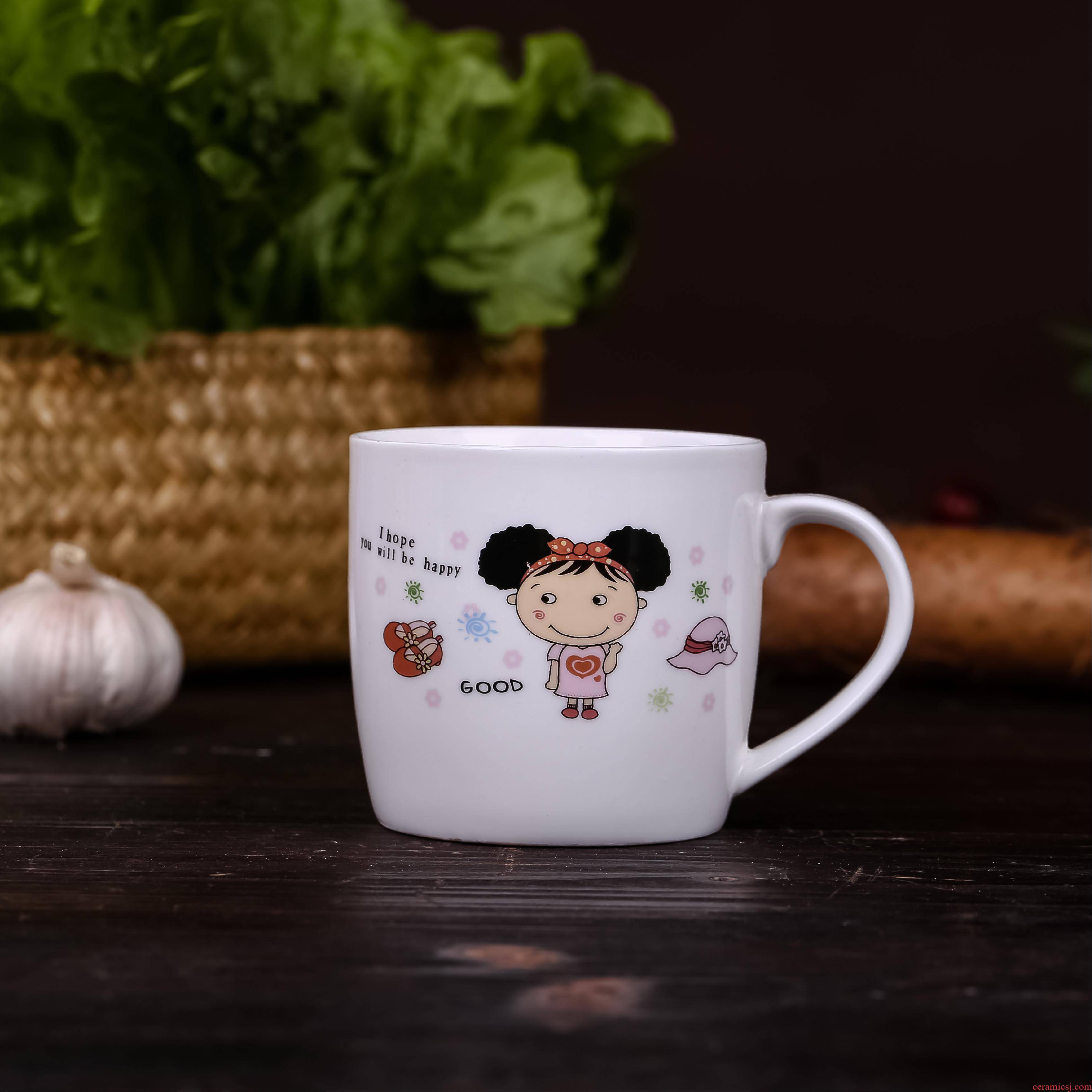 Jingdezhen pottery parent - child cartoon cup new lovely of creative brushing cup a cup of coffee cup