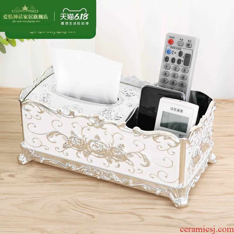 Pick a carton European - style tissues contracted sitting room multifunctional paper Nordic tea table, creative home remote receive a case
