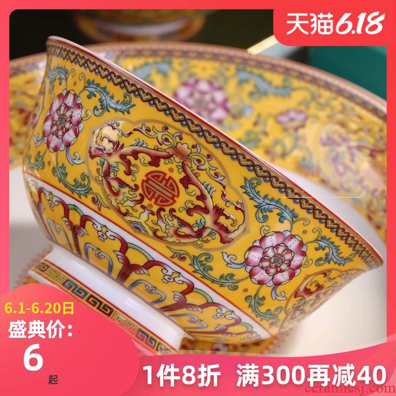 Jingdezhen ceramics tableware suit the new Chinese style dishwasher bowl chopsticks dishes suit household jobs composite plate