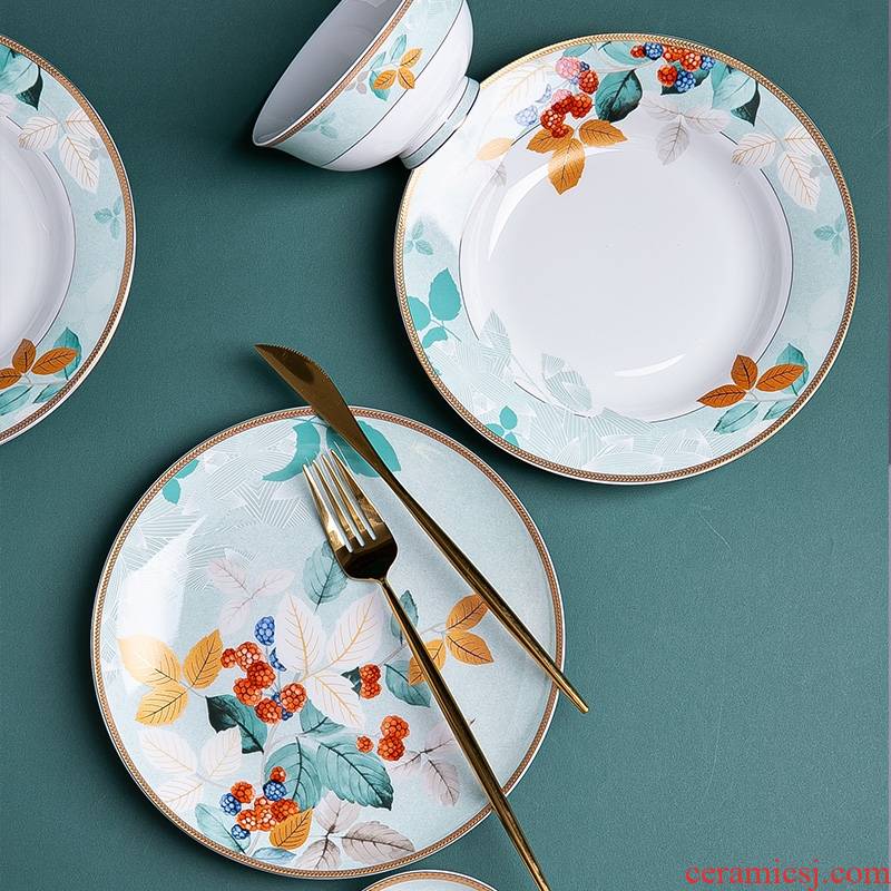 Hk xin rui dishes suit household Chinese jingdezhen ceramic tableware suit individuality creative ceramic dishes combination