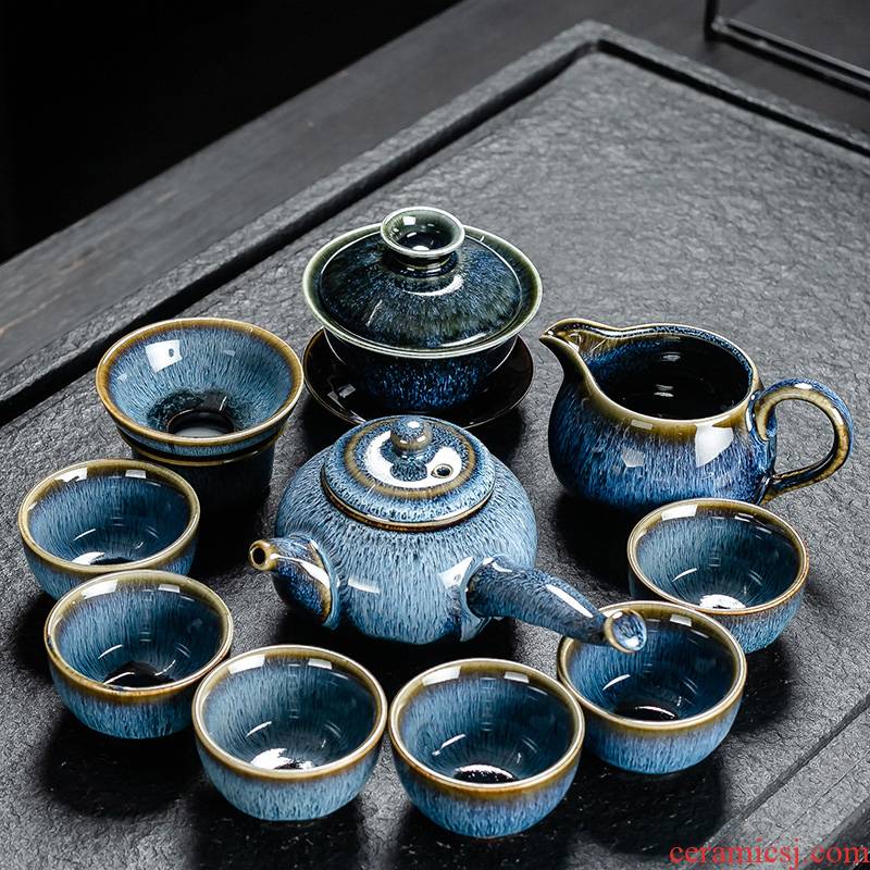 A Variable of a complete set of tea tea is tea set suit household jingdezhen up wiredrawing tureen office receive a visitor