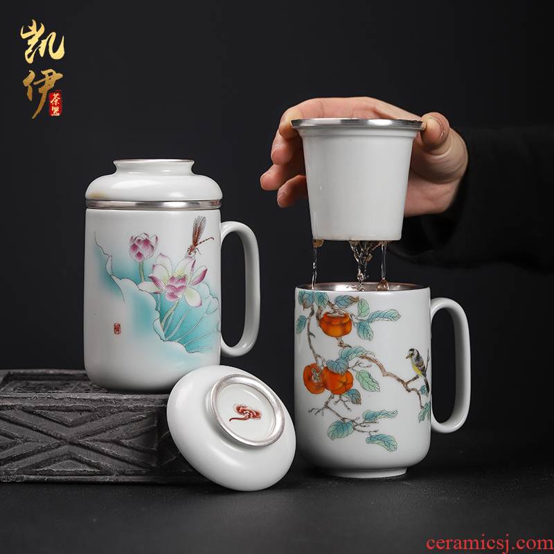 Your up coppering. As silver cup jingdezhen ceramic cups with cover large household personal version of Your porcelain tea cups