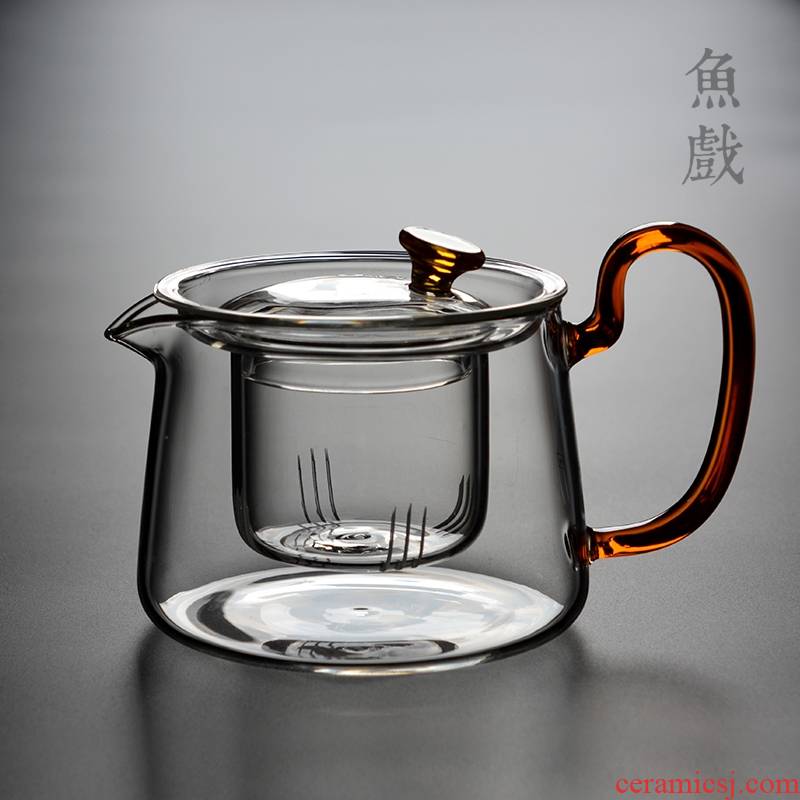 Hk xin rui household glass teapot single pot teapot thickening high temperature resistant filter teapot tea tea separation