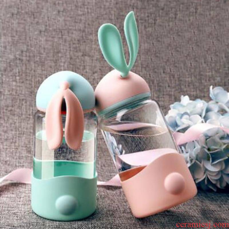 Han edition cup cup female ins express portable students children customized advertising glass tea cup