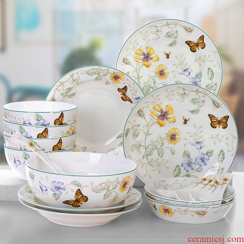 Spring hand creative imitation ceramic tableware food dish bowl dish item sets