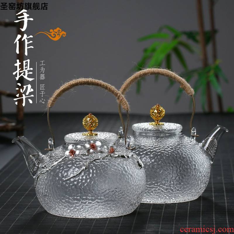 Japanese hammer glass girder pot teapot high temperature resistant filter teapot household electrical TaoLu burn boiled tea