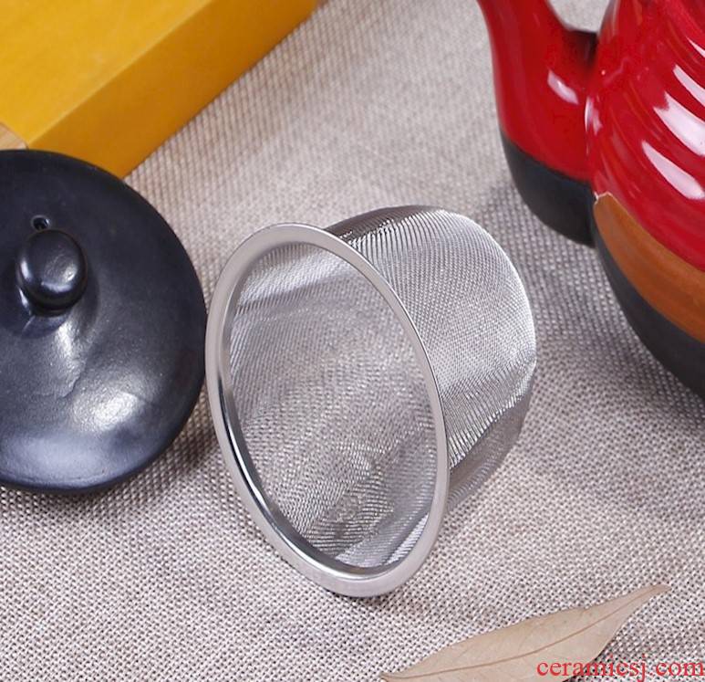 Stainless steel mesh filter Japanese round pot of tea net Korean tea tea accessories insulation glass teapot teacup hook