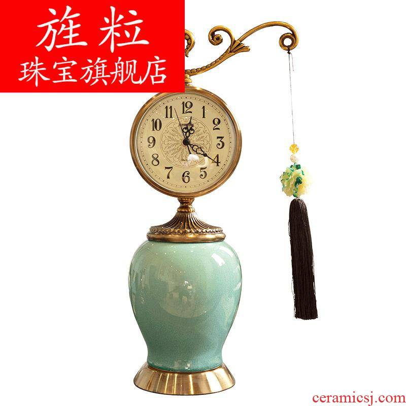 Q18 new Chinese creative ceramic clock furnishing articles European sitting room the bedroom decorate desk clock new classical household decoration