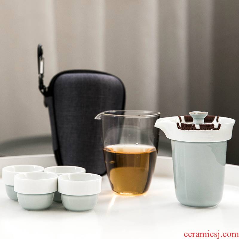 An Abundant travel on kung fu tea set to crack a pot of portable teapot fourth gift custom office