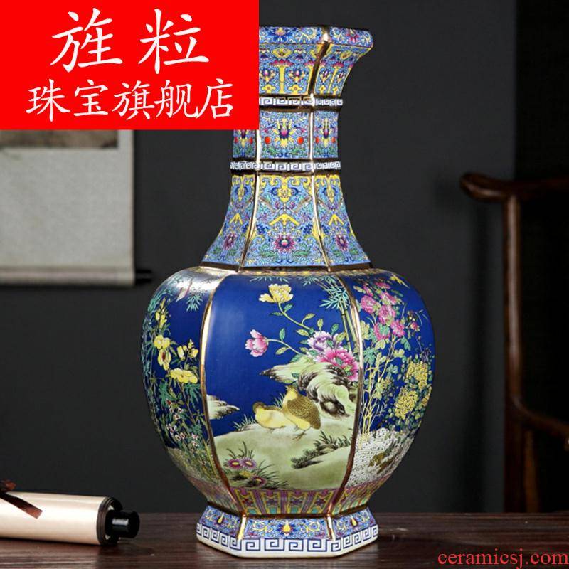 Q19 jingdezhen ceramics antique vase imitation qianlong year classical furnishing articles flower arrangement sitting room decoration process