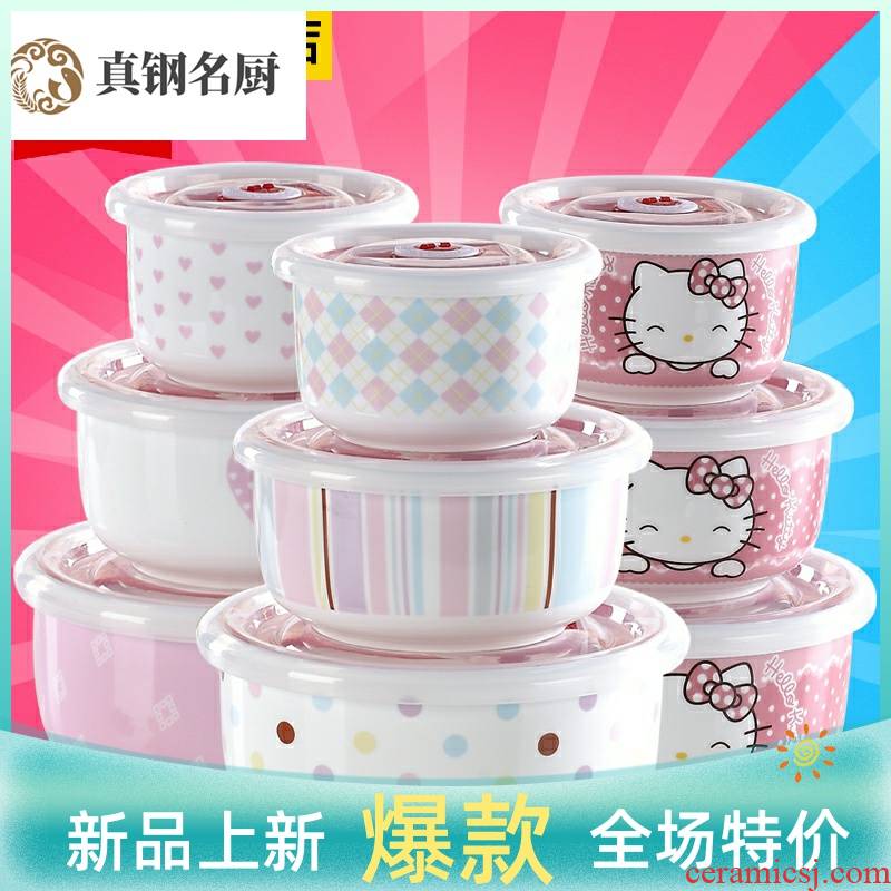 Loading of a complete set of ipads China preservation bowl 3 piece heat sealed ceramic tableware special microwave last lunch box