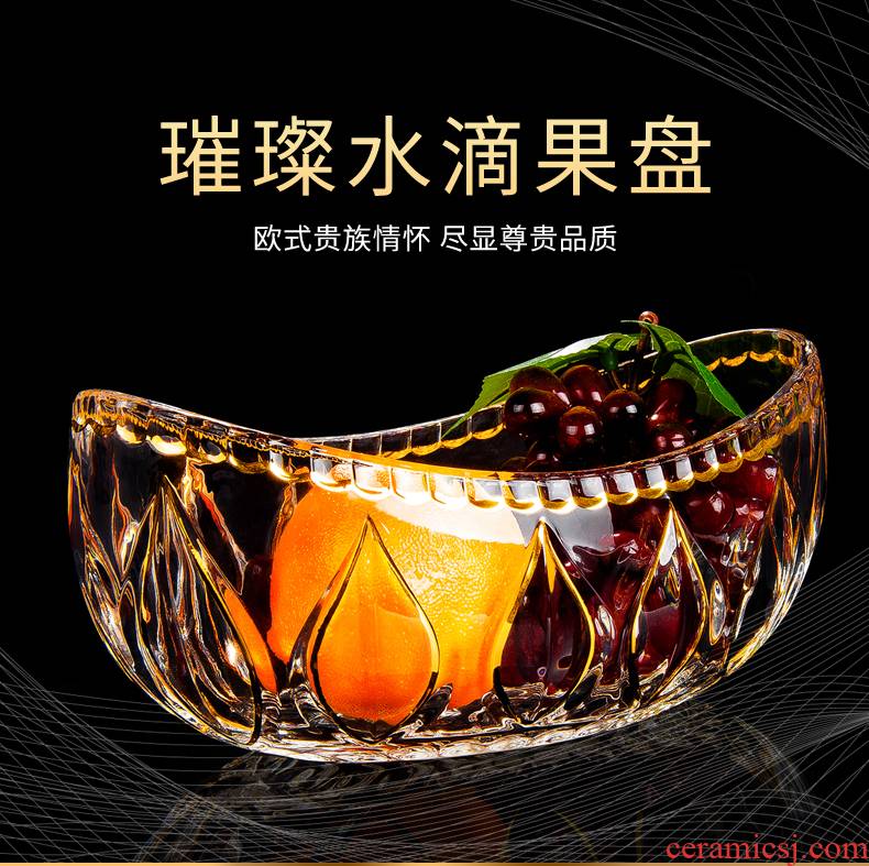 Fruit compote modern creative home sitting room tea table European glass Fruit bowl dried Fruit tray snacks candy dishes