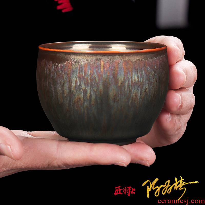 The Master artisan fairy Chen Weichun famous building lamp cup Master cup single CPU ceramic household pure manual oil - lamp can a cup of tea