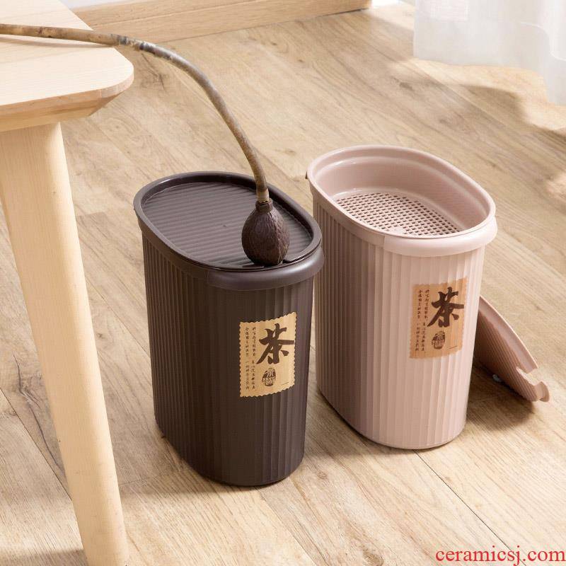 Occupy the home of tea tea bucket of tea accessories plastic barrels of household wastewater discharge bucket dross barrels bin detong