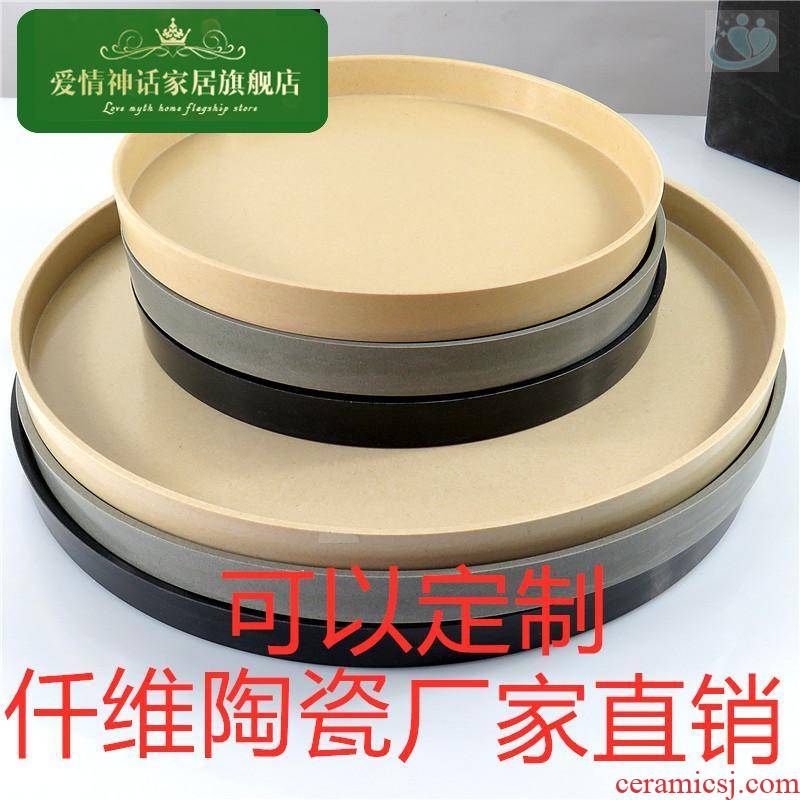 Ceramic flower pot tray was round the bottom green plant pot plastic faceplate resin base chassis water pans