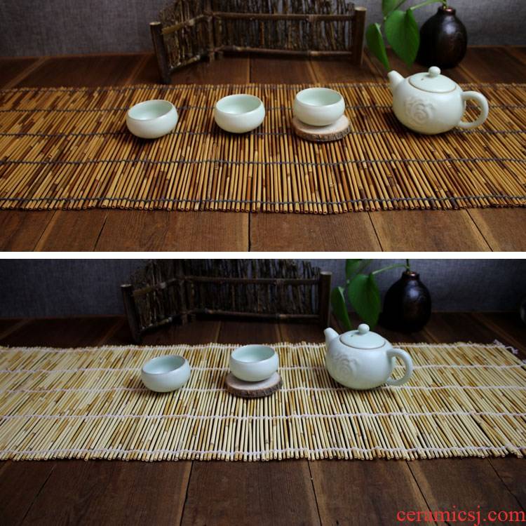 Reed mat bamboo pole tea tea shade ferns pole cup mat insulating mat mat rattan grass tea tea tray mat waterproof tea table cloth