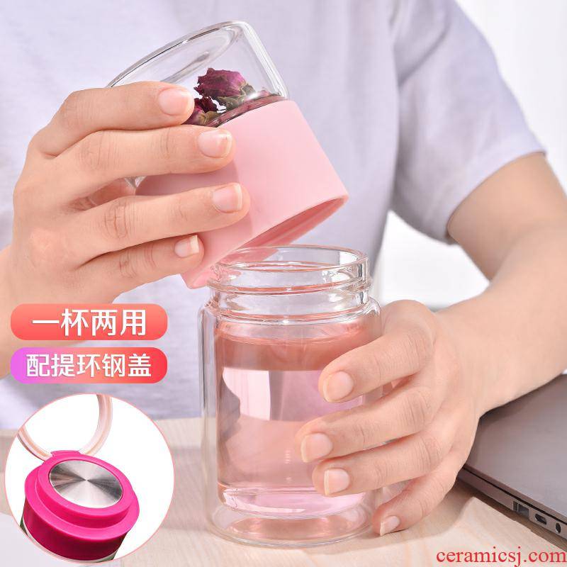 Separation of tea tea cup web celebrity fairy cup express portable small glass filter tea custom logo