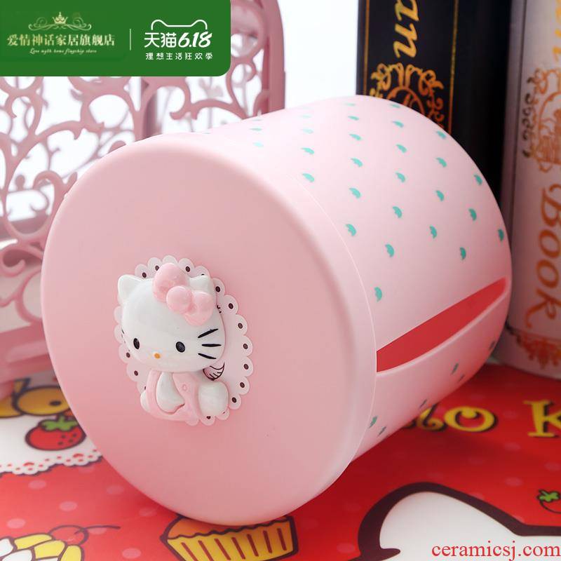 Receive a case of circular box, lovely smoke wash a face towel box paper napkin box tea table desktop paper boxes
