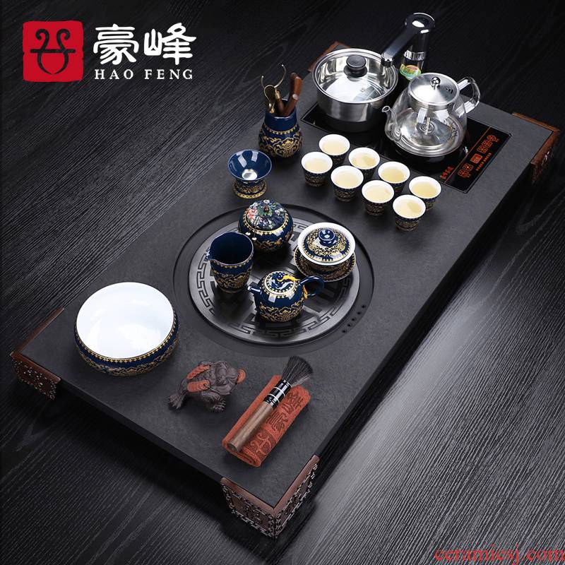 HaoFeng sharply stone tea tray was kung fu tea set automatic water tea kettle body induction cooker household