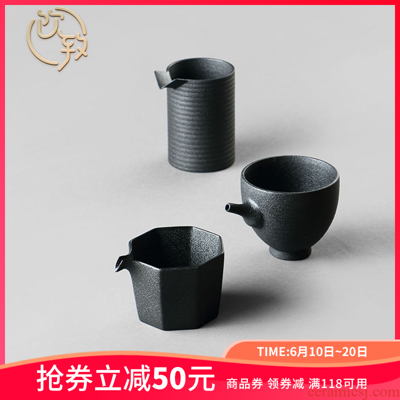 Ultimately responds to fair keller of black large Japanese zen wind and large capacity of tea rough sea jingdezhen ceramic points of tea, tea sets