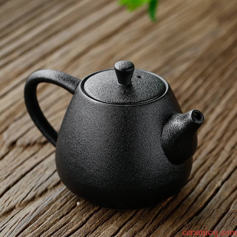 The sea make home office black pottery single pot xi shi small teapot kung fu tea accessories make tea drinking tea pot