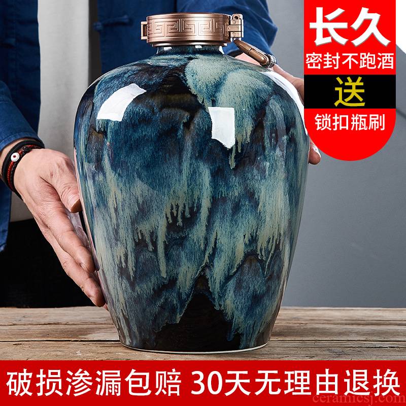 Home wine jar sealing antique Chinese style household hip an empty bottle bottle ceramic 10 jins to special mercifully jars