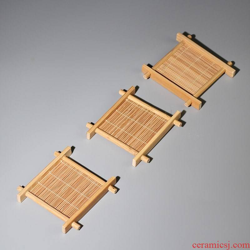 Square tic - tac - toe cup tea accessories cup mat bamboo kung fu tea set bamboo tea saucer pad insulation pad
