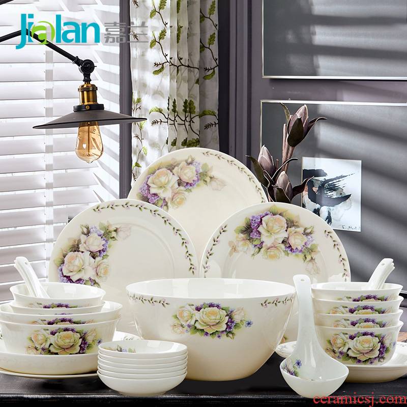 Garland 28 skull porcelain tableware suit ceramic tableware dishes plate suit practical gift combination that occupy the home