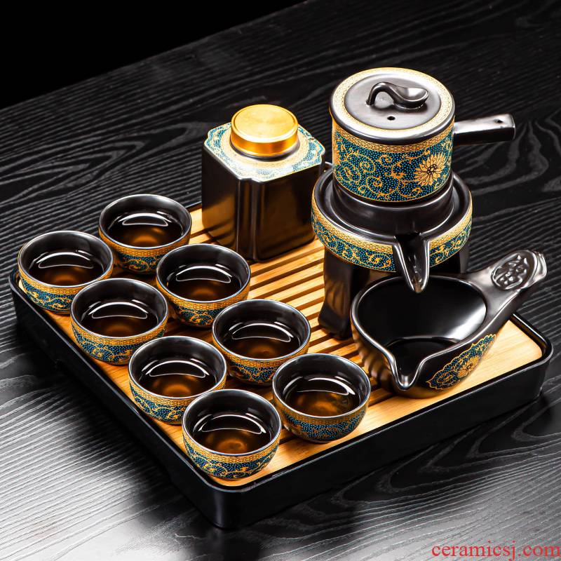 Lazy kung fu tea set suit household contracted and I ceramic cups stone mill automatic tea to prevent hot teapot