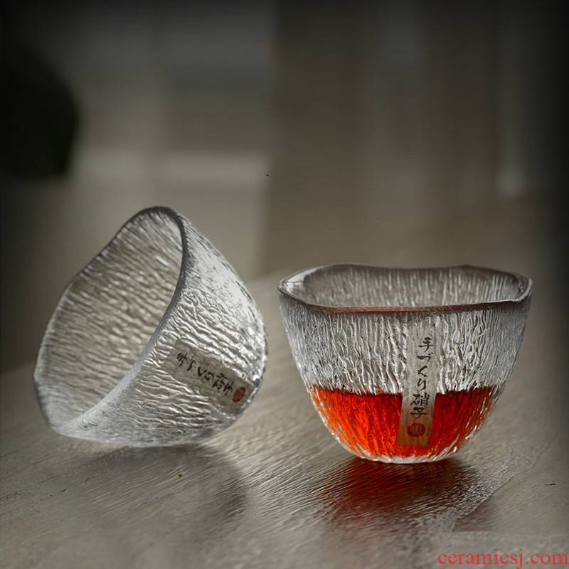 Large single master cup fine glass cup kunfu tea cup by hand hammer Japanese kunfu tea cup
