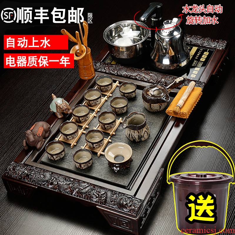 Sea step four one automatic ceramic kung fu tea tray was violet arenaceous tea cup home a complete set of tea set tea taking