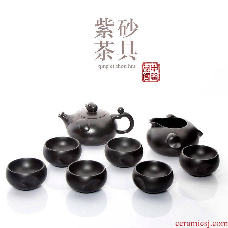 Creative JiaXin purple sand tea set a complete set of purple sand teapot teacup kung fu tea tea set