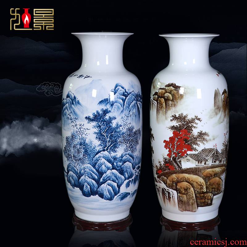Jingdezhen famous hand - made ceramic vase of large sitting room porch decorate TV ark, furnishing articles company arranging flowers