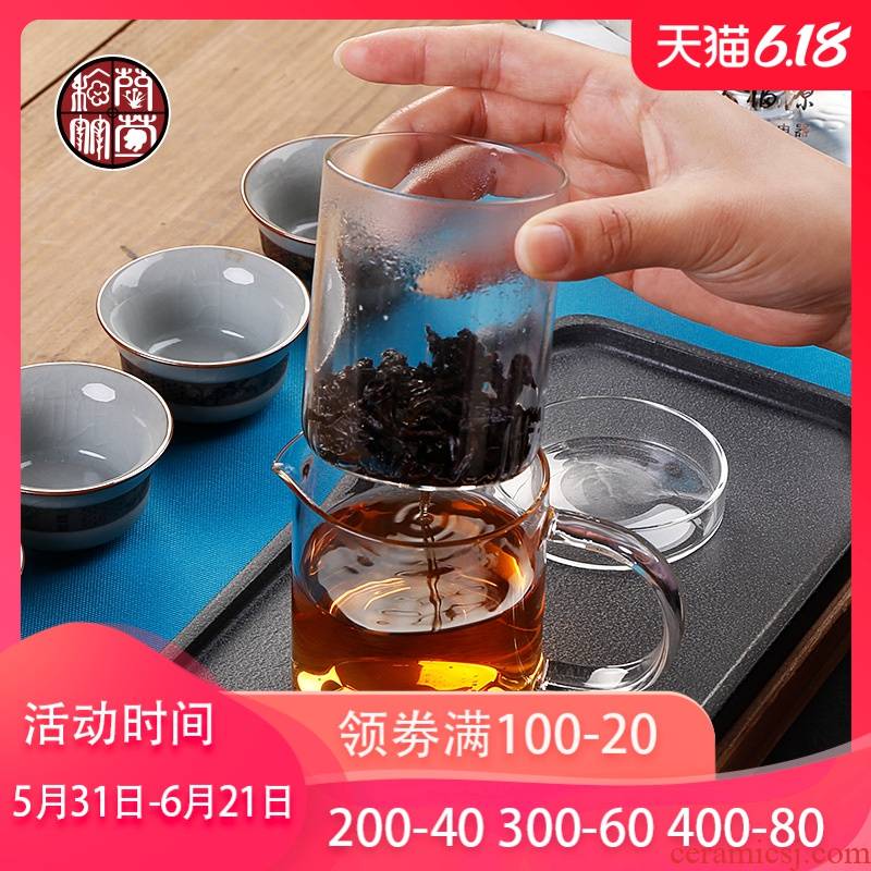 Glass tea POTS in bile filter tea to implement small household kung fu tea accessories black tea tea, a single