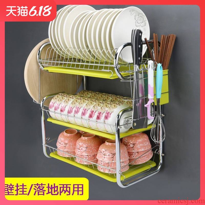 Huang qian plate rack rack hanging wall type kitchen drain bowl tapping frame hang wall cupboard shelf wall hung, the dishes