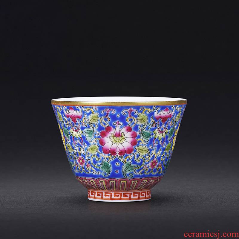 Hand colored enamel JingJun jingdezhen ceramics all Hand sample tea cup kung fu master tea cups