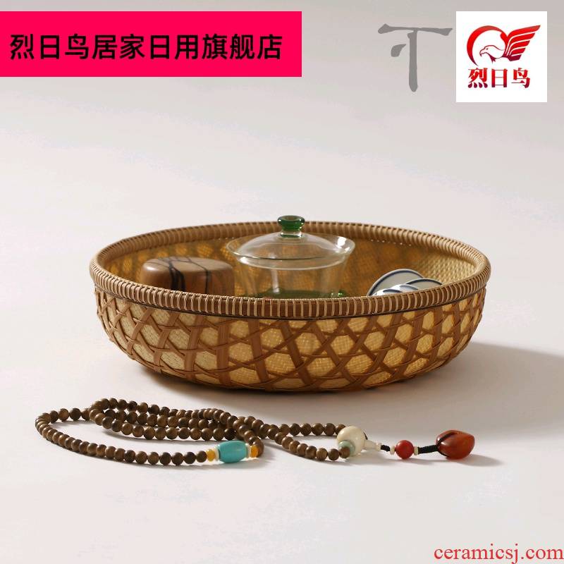 Dongyang intangible receive bamboo has bamboo baskets of fruit tray manually choreography needle baskets of tea basket of tea, tea set to receive