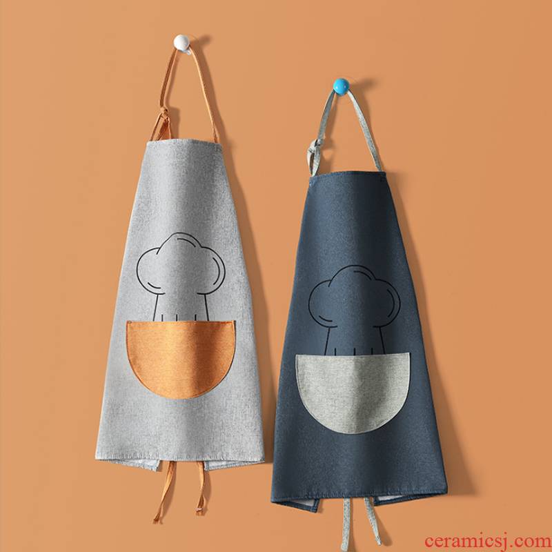 Contracted Japanese kitchen tea cooking apron cloth art han edition fashion and lovely flower shop drawing overalls corset