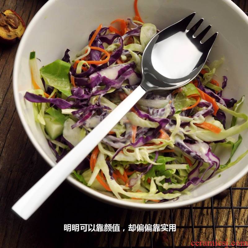 W304 stainless steel western food and fork spoon one, such as salad spoonful of soup pasta hotel cutlery fork spoon