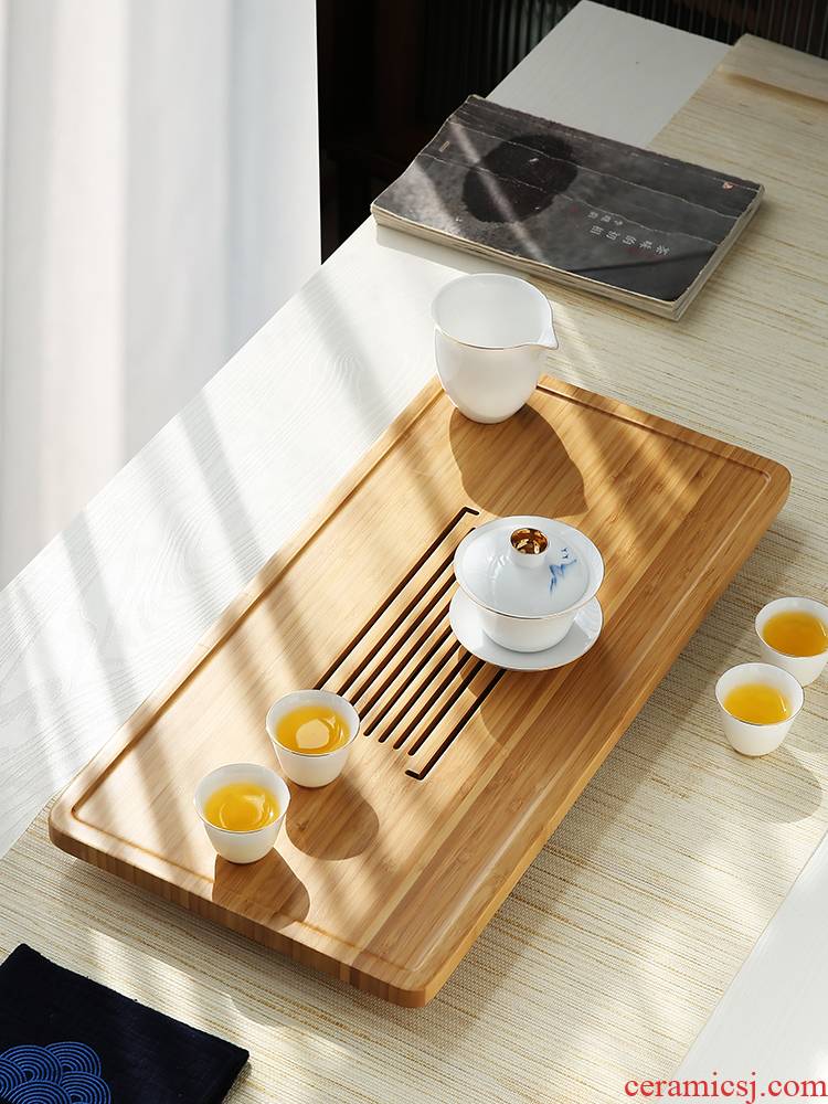 Tang Feng bamboo tea tray was a rectangle of the draw - out type dry plate of home sitting room small tea saucer modern sea water tea