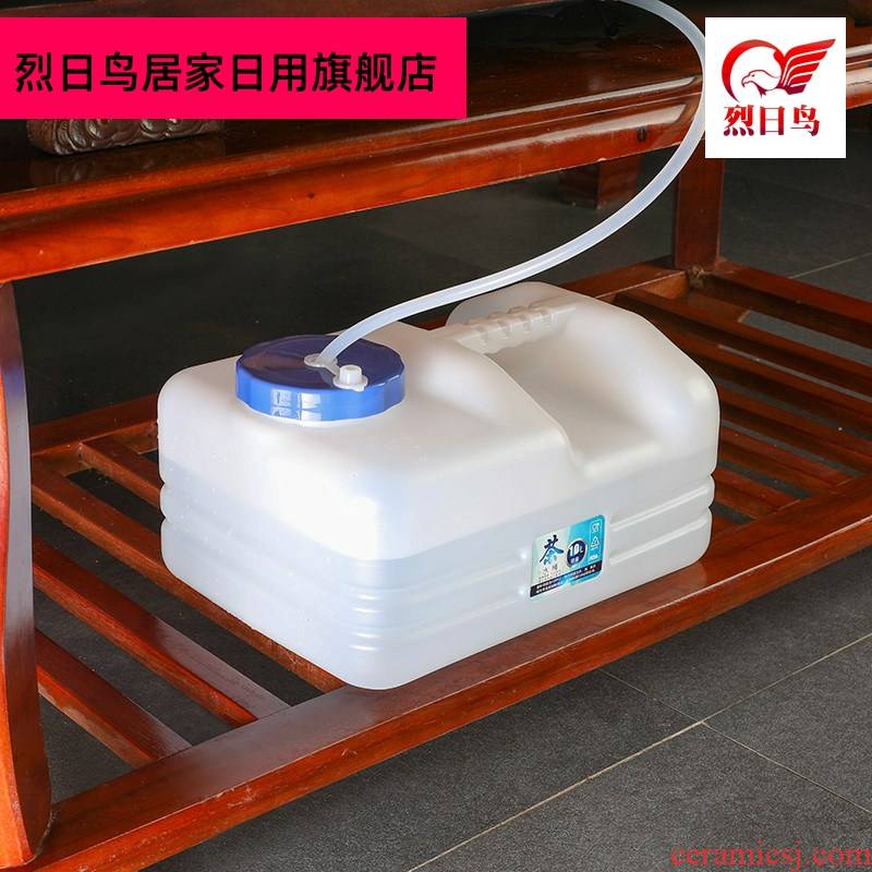 Kung fu tea tea barrel water storage barrel household flat square short bucket tea tank tea tray was water bucket