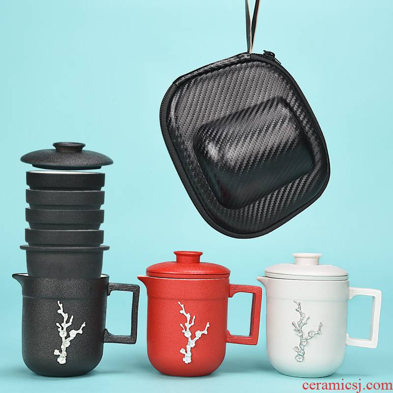 To crack a pot of portable travel tea set tea set fourth is suing travel car teapot tea cup
