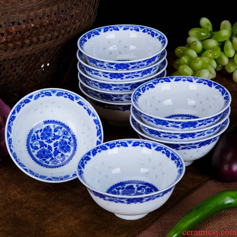 Rice bowls rainbow such as bowl bowl nostalgic bowl of the blue and white porcelain and exquisite Chinese wind restoring ancient ways of ceramic tableware