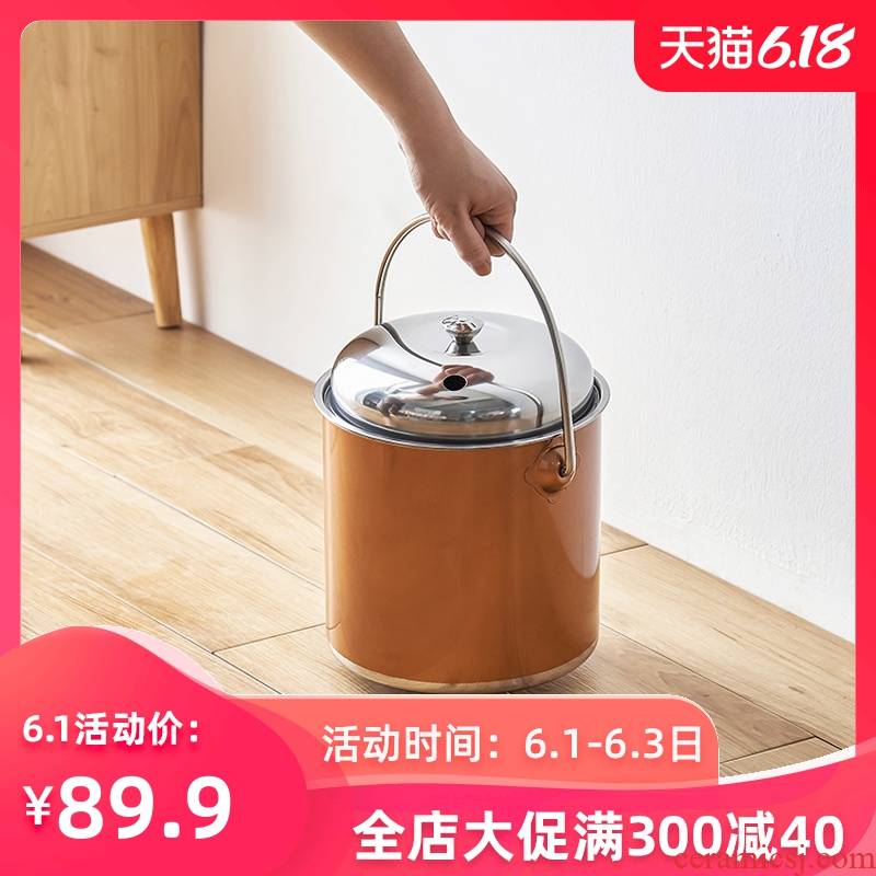 Household kunfu tea sets tea tray stainless steel after hot waste water bucket bucket of tea tea bin dross barrels