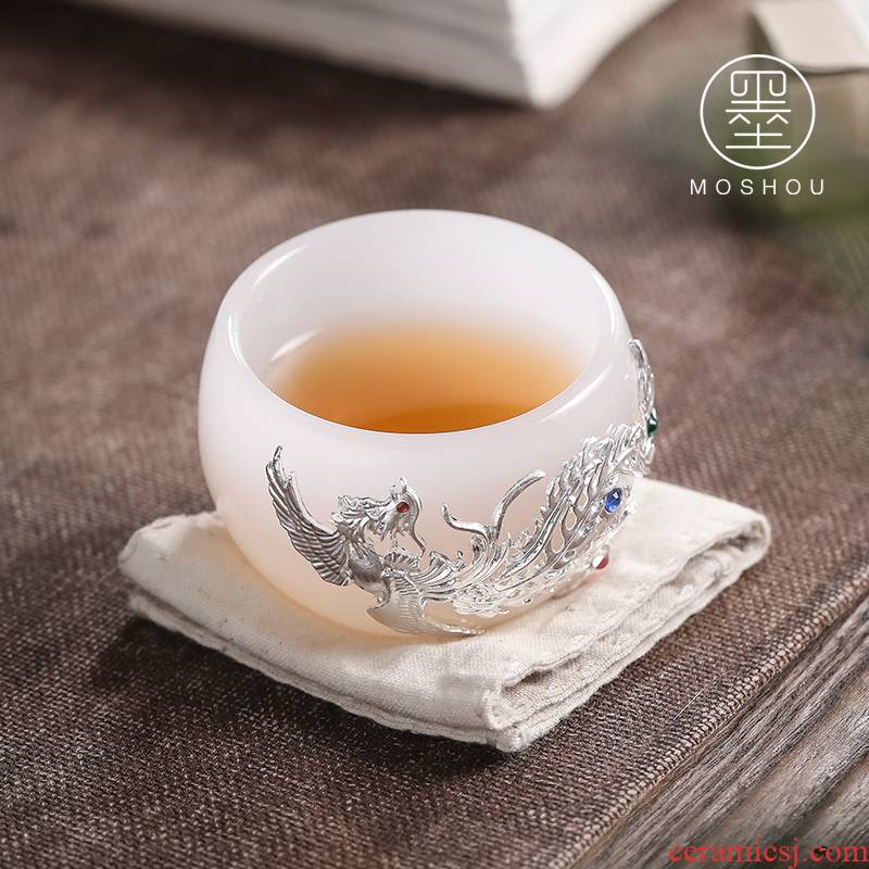 By coloured glaze jade porcelain teacup master cup single cup large creative custom sample tea cup glass kung fu tea set