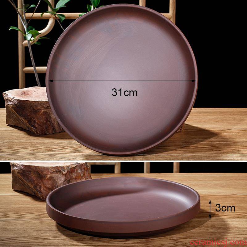 The Big round ceramic tray was pot pot basin of purple sand flowerpot pelvic floor mop water pans as as prevent leakage